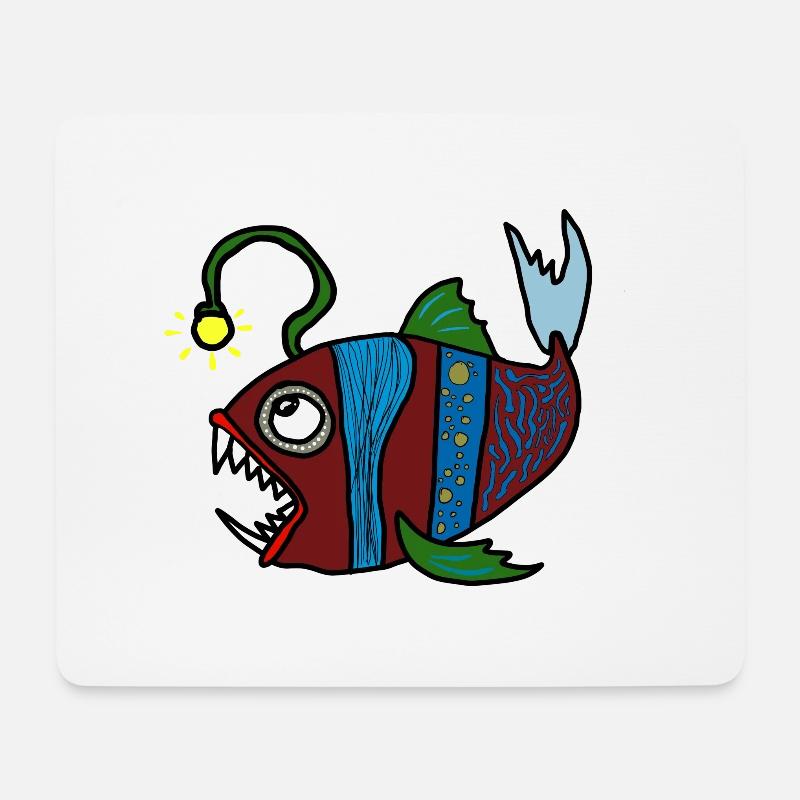 Anglerfisch - Mousepad (Querformat) - Weiß