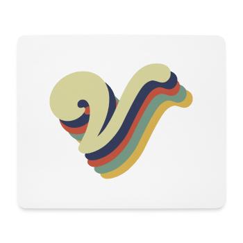 Lettre v rétro - Tapis de souris (format paysage) - blanc - Devant