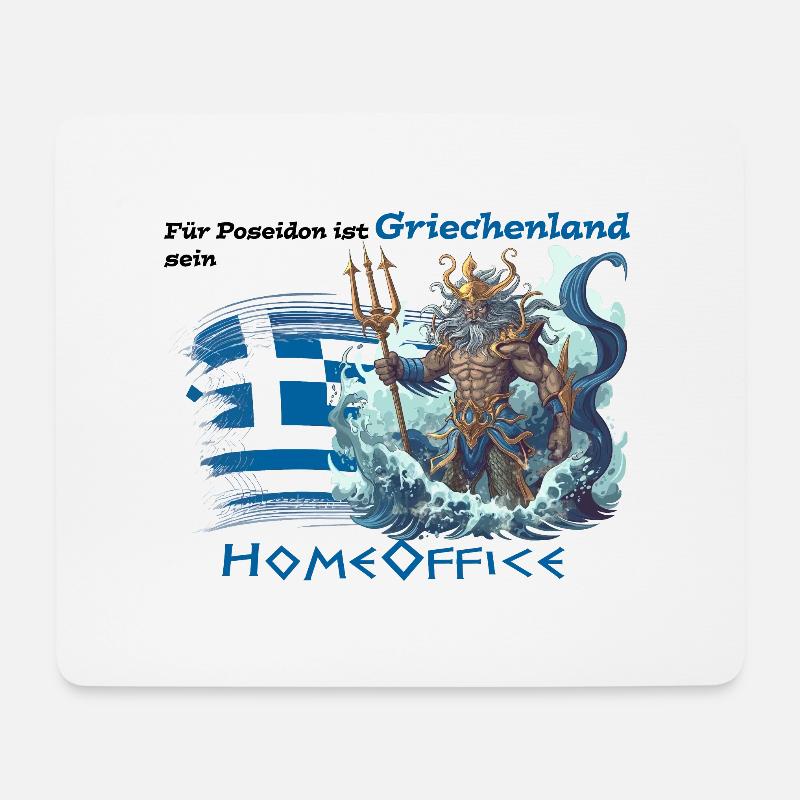Für Poseidon ist Griechenland sein Homeoffice - Mousepad (Querformat) - Weiß