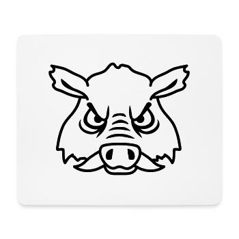 Méchant Sanglier Sanglier Dangereux Cochon Comique - Tapis de souris (format paysage) - blanc - Devant