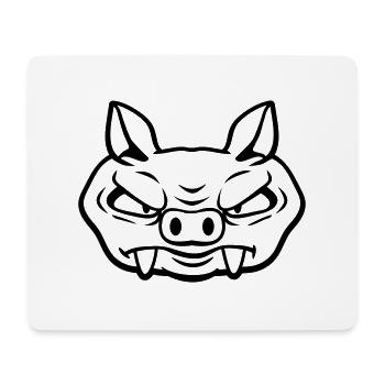 Méchant Sanglier Sanglier Dangereux Cochon Comique - Tapis de souris (format paysage) - blanc - Devant