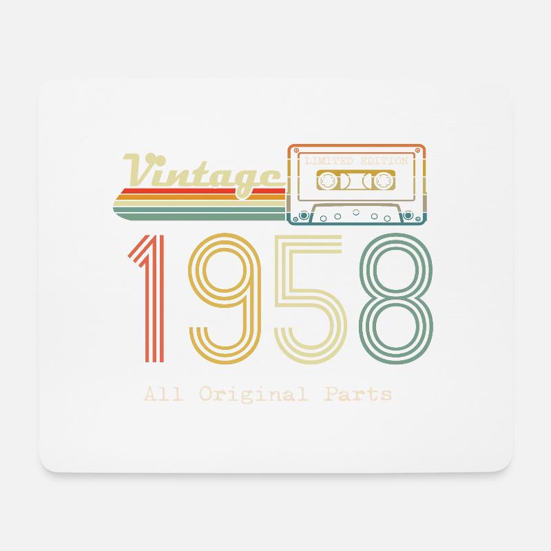 1958 Original 1958 Vintage Vintage Retro Jahrestag - Mousepad (Querformat) - Weiß