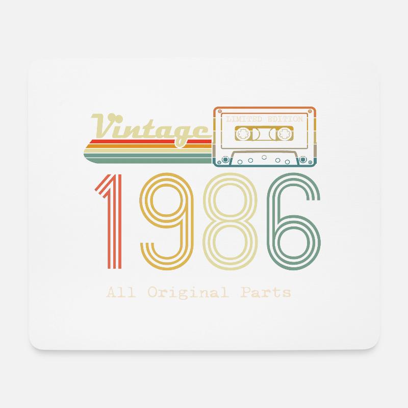 1986 Original 1986 Vintage Vintage Retro Jahrestag - Mousepad (Querformat) - Weiß
