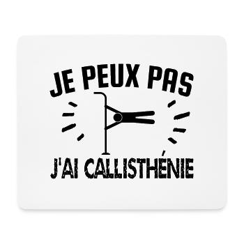 je peux pas j'ai callisthénie - Tapis de souris (format paysage) - blanc - Devant