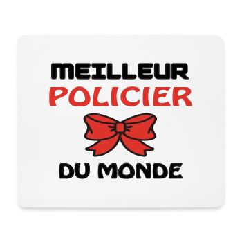 MEILLEUR POLICIER DU MONDE - Tapis de souris (format paysage) - blanc - Devant