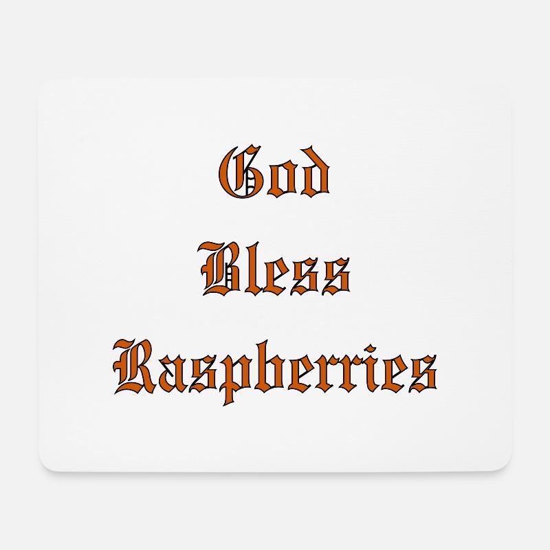 GodBlessRaspberries - Mousepad (Querformat) - Weiß