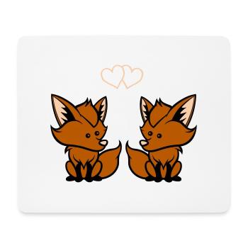 Foxes in love - Mouse Pad (horizontal) - white - Front
