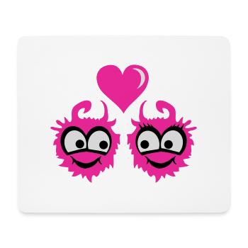 Monster Love - Mousepad (Querformat) - Weiß - Vorne