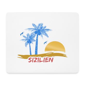 Plage Sicile - Tapis de souris (format paysage) - blanc - Devant