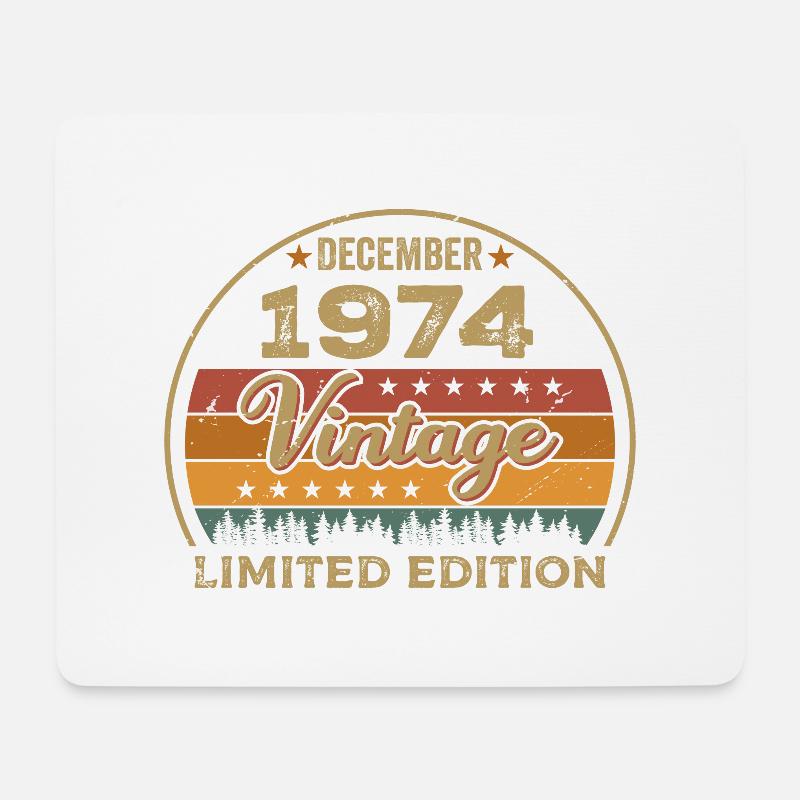 Birthday December 1974 Gift December 1974 - Mouse Pad (horizontal) - white