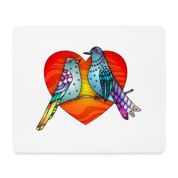 Bunte Vögel - Mousepad (Querformat) - Weiß - Vorne