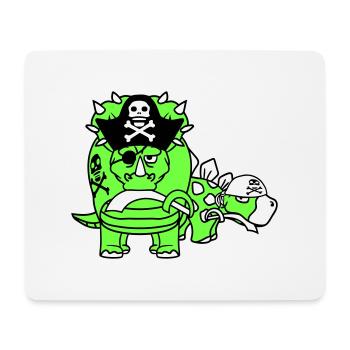 Triceratops Stegosaurus 2 Dinosaurier Pirat Dino - Mousepad (Querformat) - Weiß - Vorne