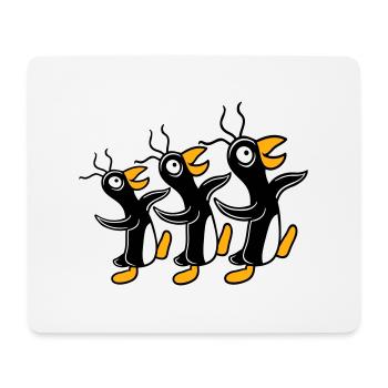 3 crazy penguins running stupid team friends crew - Mouse Pad (horizontal) - white - Front