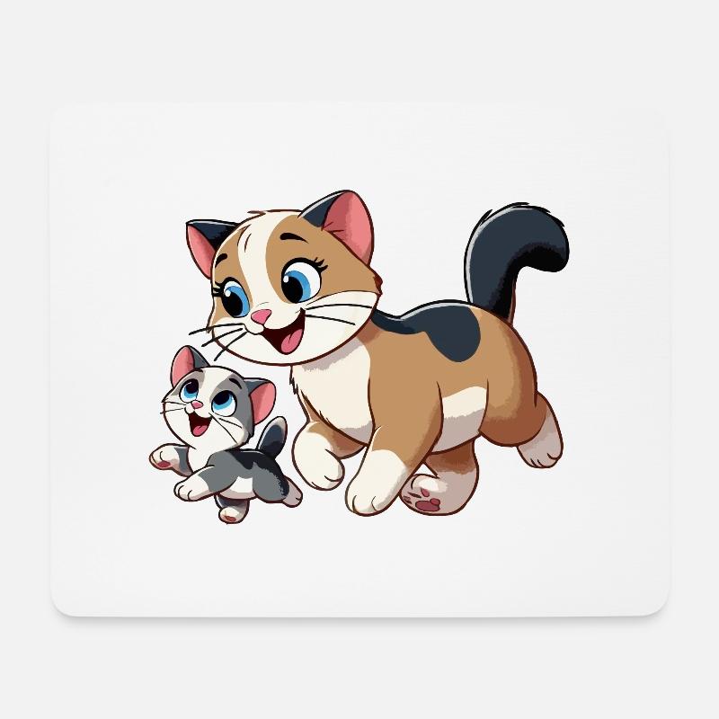 Englisch Kurzhaar Mutter und Kind - Mousepad (Querformat) - Weiß