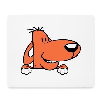 Dog Behind Wall Fence Sign Peeps Funny Naughty - Mouse Pad (horizontal) - white - Front