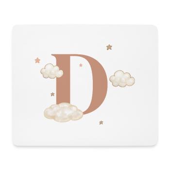 Buchstabe d bewölkt Sterne - Mousepad (Querformat) - Weiß - Vorne