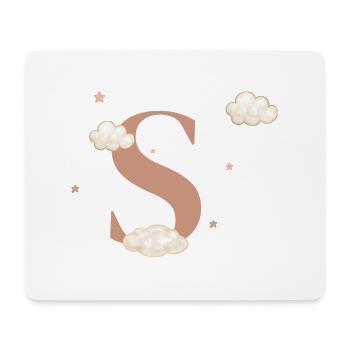 Letter s clouds stars - Mouse Pad (horizontal) - white - Front
