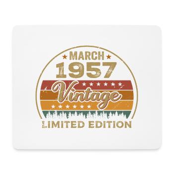 Vintage märz 1957 Geburtstag märz 1957 Retro 1957 - Mousepad (Querformat) - Weiß - Vorne