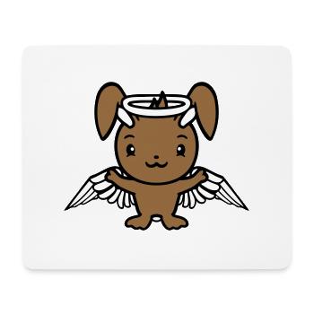 Hase Engel Heilig Himmel Flügel Gut fliegen Liebe - Mousepad (Querformat) - Weiß - Vorne