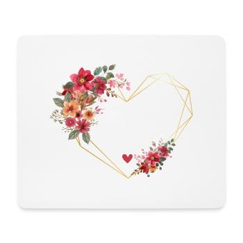 Bridal Team Golden Heart Floral - Mouse Pad (horizontal) - white - Front