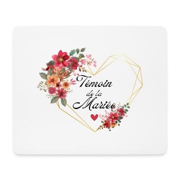 Bride's Witness Golden Heart Floral - Mouse Pad (horizontal) - white - Front