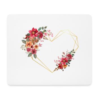 Lettre c cœur doré floral - Tapis de souris (format paysage) - blanc - Devant