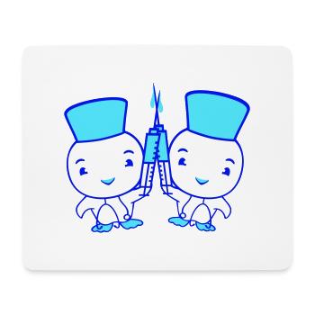 2 Enten Krankenschwester Arzt Spritze Freunde Crew - Mousepad (Querformat) - Weiß - Vorne
