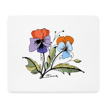 Fleur - Tapis de souris (format paysage) - blanc - Devant