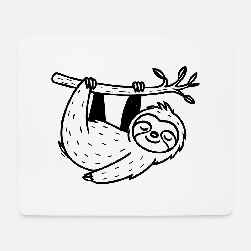 Faultier - Mousepad (Querformat) - Weiß