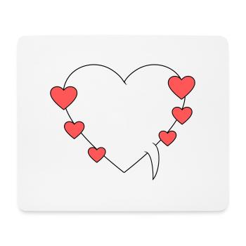 Speech bubble with hearts - Mouse Pad (horizontal) - white - Front