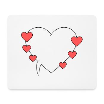 Speech Bubble with Hearts 3 - Mouse Pad (horizontal) - white - Front