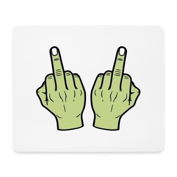 Mittelfinger Hand - Mousepad (Querformat) - Weiß - Vorne