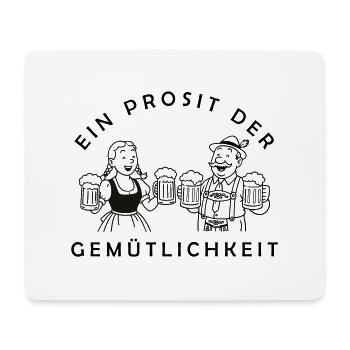 Herr Bier und Frau Bier - Prosit Der Gemütlichkeit - Mousepad (Querformat) - Weiß - Vorne