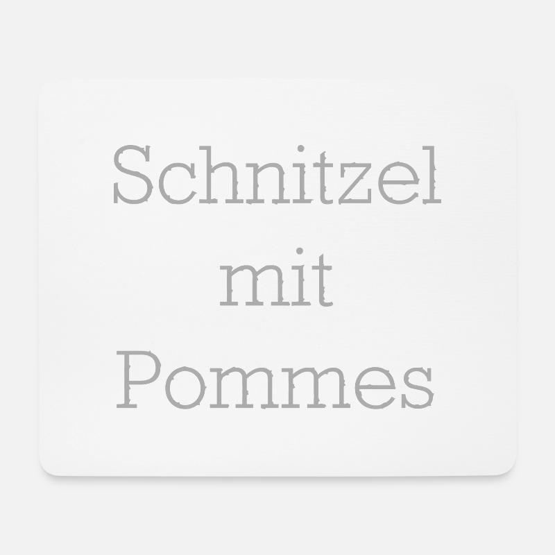 Schnitzel Mit Pommes - Mousepad (Querformat) - Weiß