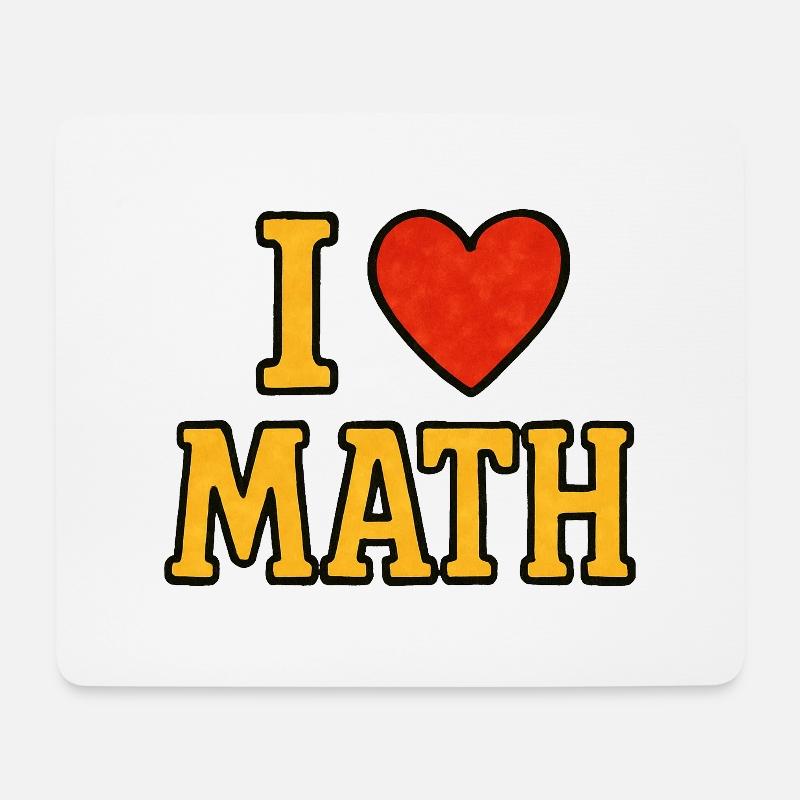 I ♥ Math – Ringard et fier - Tapis de souris (format paysage) - blanc