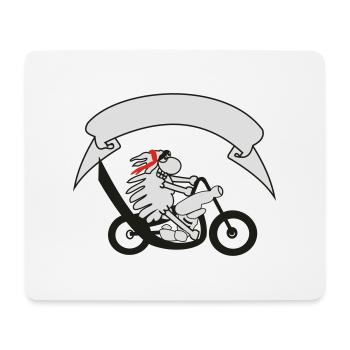 Bikerschaf mit Banner - Mousepad (Querformat) - Weiß - Vorne