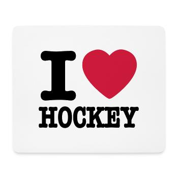 i love hockey - Mousepad (Querformat) - Weiß - Vorne