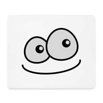Lächelndes Comic Cartoon Gesicht Freches Grinsen - Mousepad (Querformat) - Weiß - Vorne