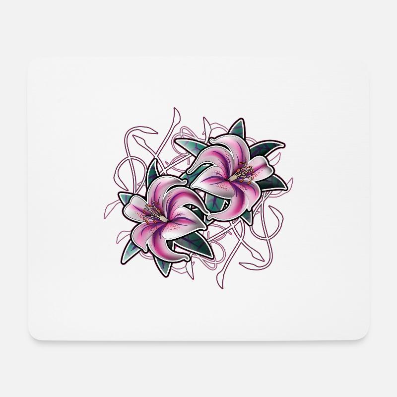 lilies2 - Mousepad (Querformat) - Weiß