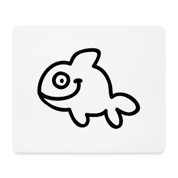 Fish - Fisch - Line - Mousepad (Querformat) - Weiß - Vorne
