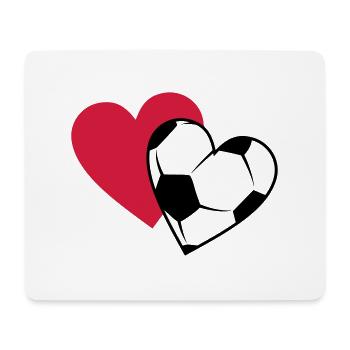 Fußball Herzen - Mousepad (Querformat) - Weiß - Vorne
