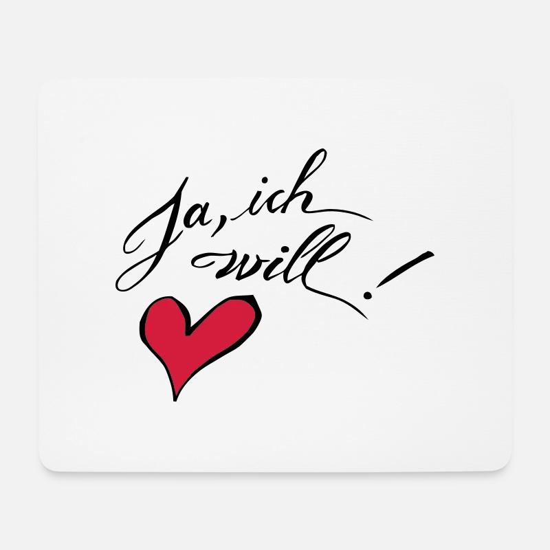 Ja, ich will! - Mousepad (Querformat) - Weiß