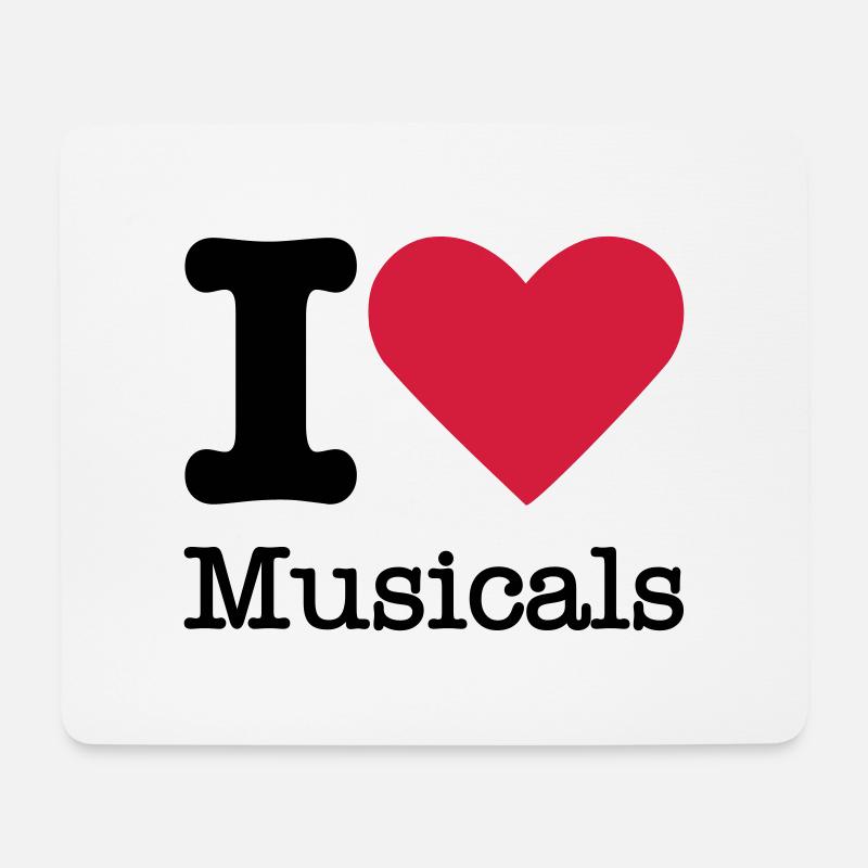 I Love Musicals - Mousepad (Querformat) - Weiß