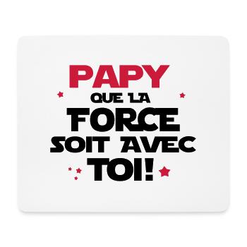 papy que la force soit avec toi - Tapis de souris (format paysage) - blanc - Devant