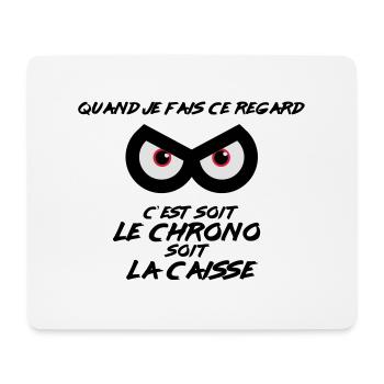 Regard de pilote : Chrono ou Caisse - Tapis de souris (format paysage) - blanc - Devant
