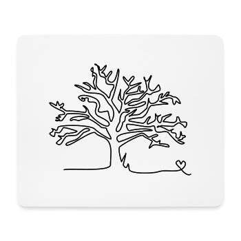 one line tree - Mousepad (Querformat) - Weiß - Vorne