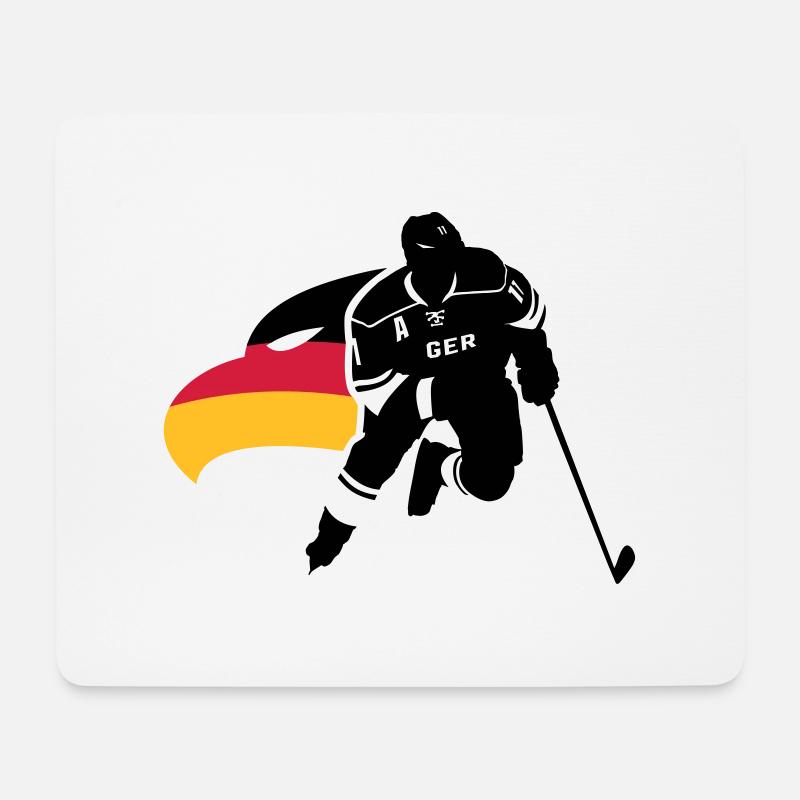 DEUTSCHLAND EISHOCKEY GER STÜRMER MIT ADLERKOPF - Mousepad (Querformat) - Weiß