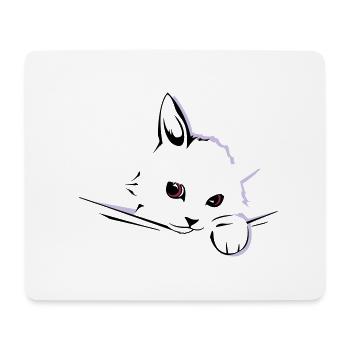 chat cat - Tapis de souris (format paysage) - blanc - Devant