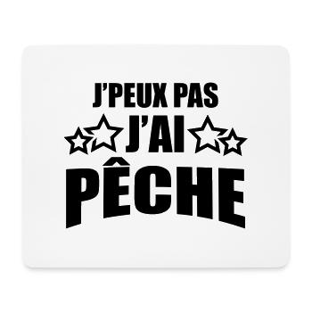 j'peux pas j'ai pêche - Tapis de souris (format paysage) - blanc - Devant