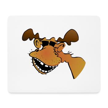 Elch mit Sonnenbrille - Mousepad (Querformat) - Weiß - Vorne